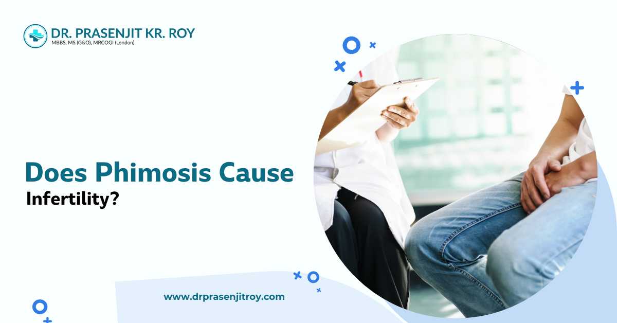 Doctor consulting male patient for phimosis and infertility concerns at fertility clinic