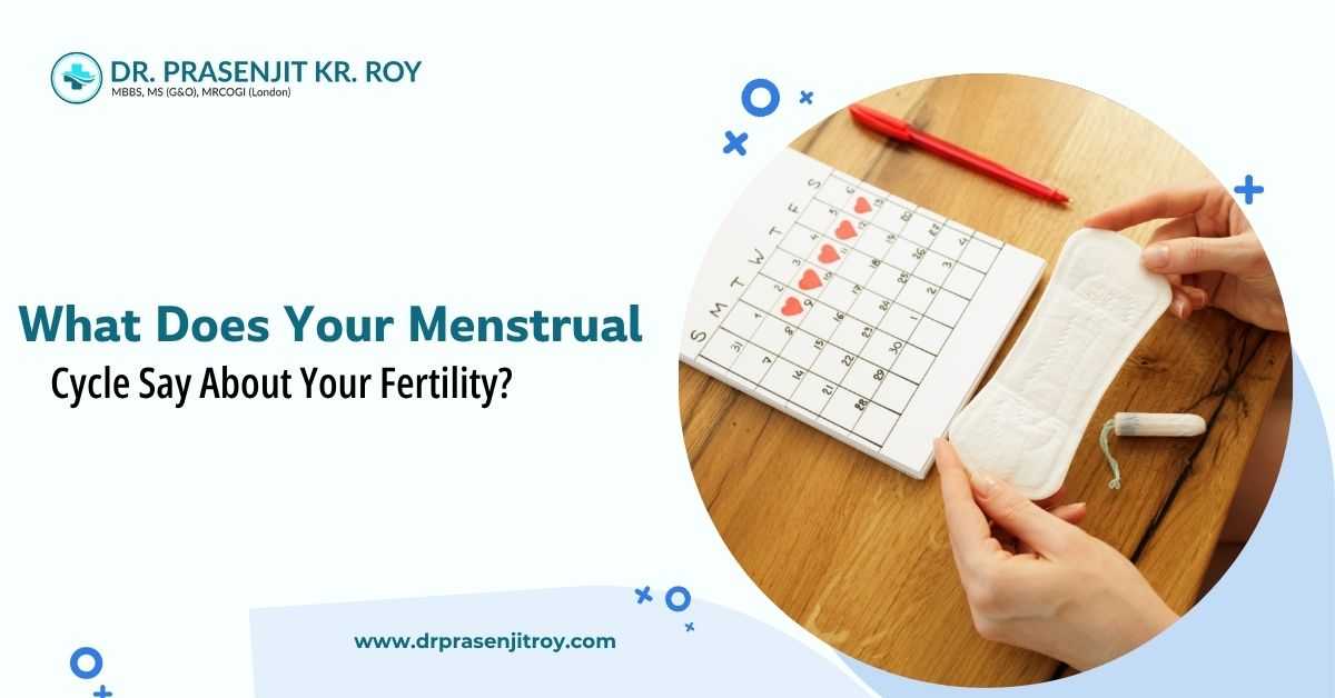 Woman tracking her menstrual cycle on a calendar to understand fertility and ovulation